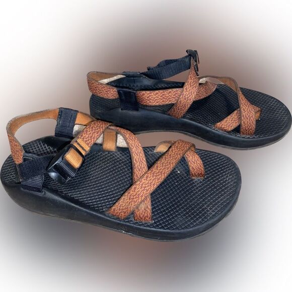 Chaco Men’s Size 11 Burgundy Orange Jacquard Z Cloud 2 Sandals Made in Colorado - Picture 2 of 6